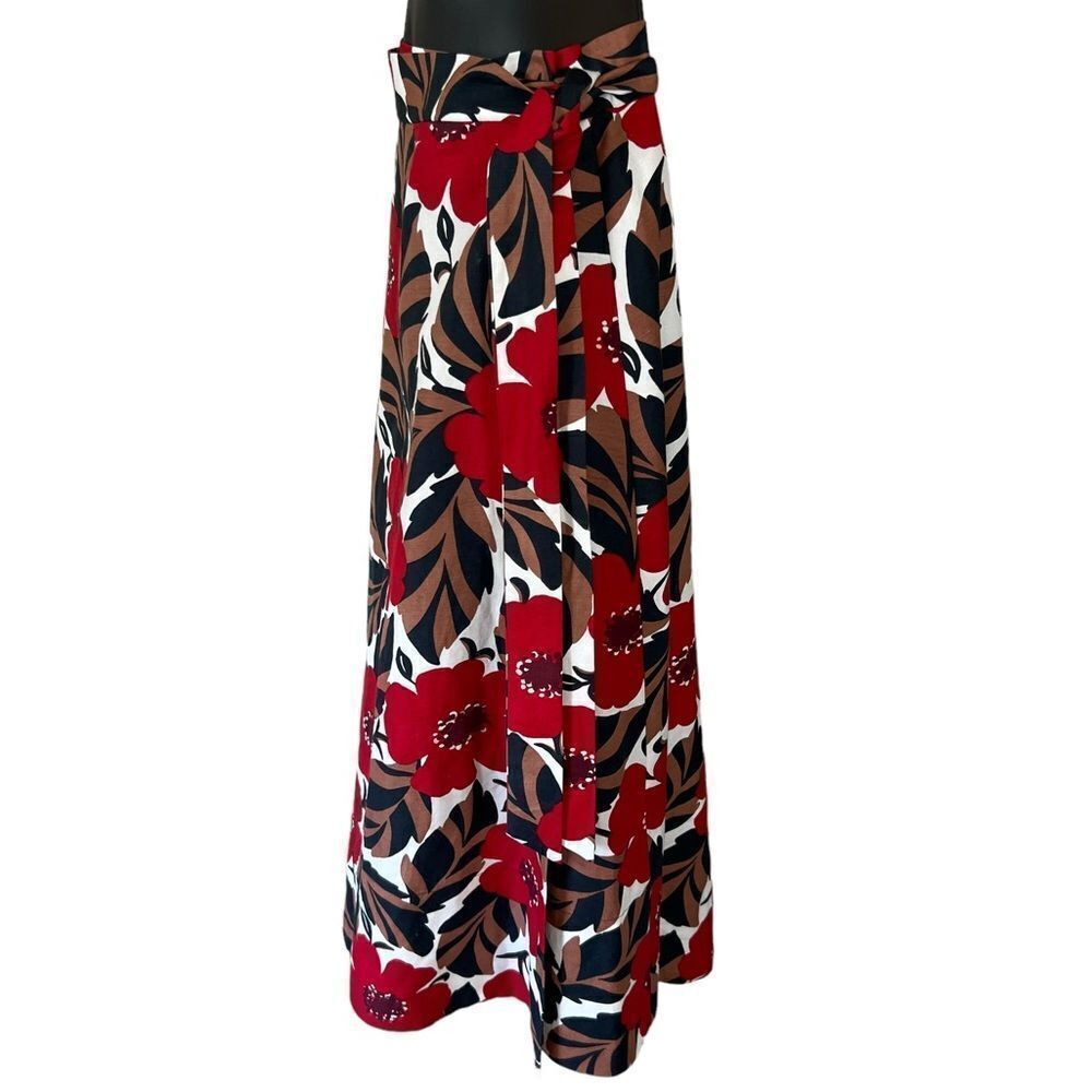 Kate Spade poppy field linen blend warp skirt - Picture 3 of 16